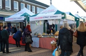 A view of stalls at the Hailsham Street Market