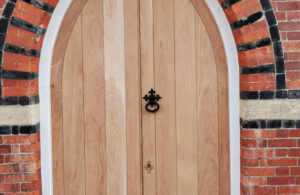 Photo of new chapel doors installed at Hailsham Cemetery