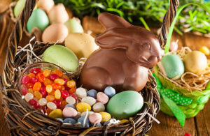 Photo of Easter eggs and chocolate