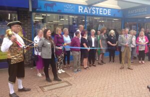 Photo of the official opening of the Raystede shop in Vicarage Field