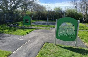 Photo of activity panel installed at the Battle Road children's play area