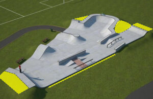 Artist's impression of the Tony Tack Memorial Skate Park extension and repair project