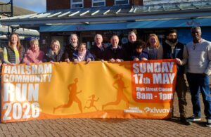 Photo of sponsors and organisers at the Hailsham Community Run official launch in Vicarage Field on Monday 16th February 2026