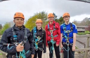 Photo of young people taking part in Hailsham Youth Service's PGL Activity Weekend at Windmill Hill in April 2026