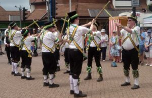 Photo of morris dancers performing in Vicarage Field as part of Sussex Day held on Saturday 20th June 2026