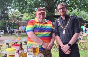 Photo of the Deputy Mayor Cllr Colin Mitchell and Mayor Cllr Chris Bryant at the Stand Proud 3 event held on Saturday 27th June 2026.