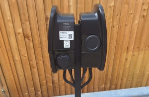 Photo of a new electric vehicle charging pint outside the HMI Club in Western Road