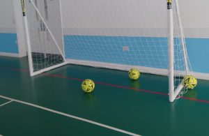 Photo of the new football goalposts available to use at the James West Community Centre